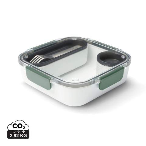 Inspired by the very first lunch box design from Black+Blum. Designed to look like a ceramic bowl, the Lunch Box Original includes an inner container as well as a leak-proof sauce pot with a garnish area in the lid, and a stainless-steel fork. Microwave and dishwasher safe, apart from tritan lid.