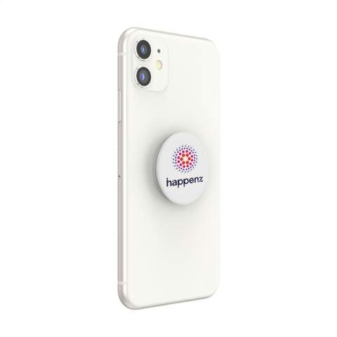 Durable, convenient and multifunctional phone accessory. Developed with 35% plant-based materials, including corn starch, canola oil and castor beans. An eco-friendly version of the popular PopSocket.   Attach this item to the back of your phone with the 3M adhesive strip and use the handy functions: comfortable grip for better hold, functional stand and selfie-holder. It has 2 different pop-up positions and it’s flexible so you can position the smartphone any way you like. Suitable for all commonly used types of smartphones, iPhones and other devices. Read the supplied instructions for optimal use and maintenance of the PopSocket®.   Extra info regarding delivery time: 60 - 500 units: 1 week, 500 - 1,500 units: 2 weeks. More than 1,500 units, price and delivery time upon request. PopSockets® are only supplied with print.  A card (85 x 108 mm) made of kraft paper is included with the PopSocket as standard. This cannot be printed in full colour. If you would like to have a card printed, this is only possible on a white card.