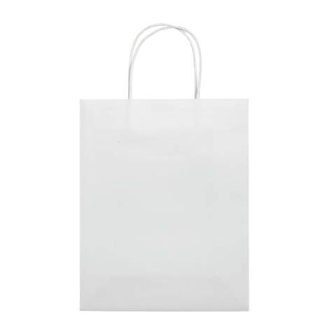 Sac papier mat format moyen avec anses papier torsadé. Le sac a un look éco. Parfait à utiliser comme sac cadeau.