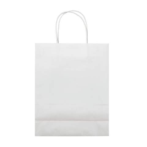 Sac papier mat format moyen avec anses papier torsadé. Le sac a un look éco. Parfait à utiliser comme sac cadeau.