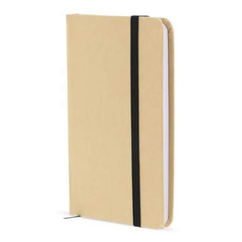 Cahier avec couverture en carton, ruban noir, élastique noir et 160 pages lignées de couleur crème 70g/m².