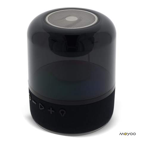 Ce haut-parleur sans fil festif est le gadget incontournable d'aujourd'hui au bureau ou à la maison. Avec ce haut-parleur 10W transparent  vous pouvez profiter d'un spectacle de lumière n'importe où. Imprimez votre logo de manière subtile - quel beau cadeau !