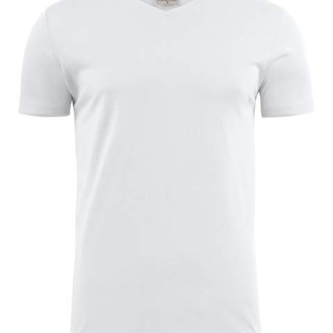 Moderne, aansluitende V-hals T-shirt met versterkte schoudernaden en dubbelgestikte halsopening. Elastaan in boord. Geribde nek in vier lagen. Oeko-Tex 100 gecertificeerd.