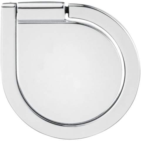 This aluminium ring can be lifted up to be used as a stand or to hold your device in your hand. Ring can be rotated 360 degrees. Adhesive backing attaches firmly to the back of a smartphone.