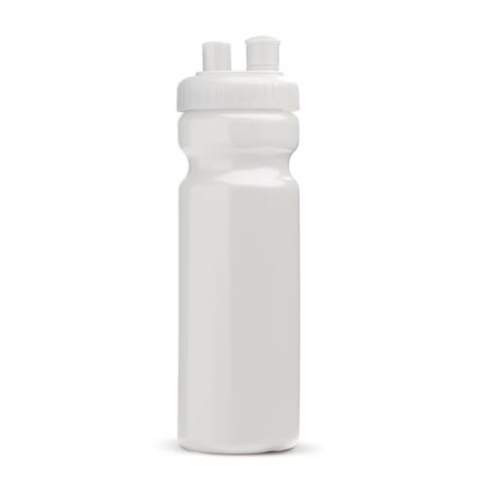 Toppoint design sports bottle with spout and mister. The bottle is BPA-free with an ergonomic lid. 100% leak-proof and can be printed all over. Made in Europe.