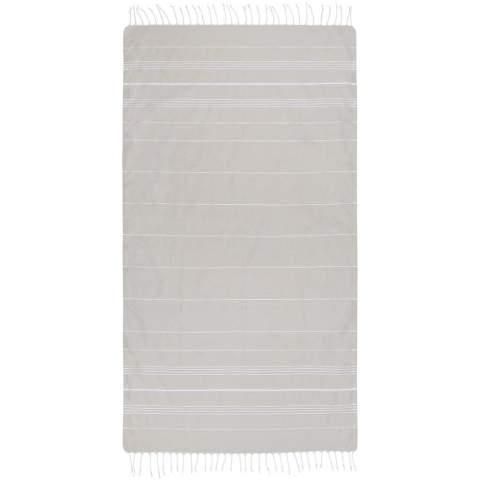 La serviette de hammam Anna en coton 150 g/m² faite de 100 % coton, est douce et absorbante et se prête à de nombreuses utilisations. La serviette sèche rapidement et est légère, pour un transport facile. Certifié STANDARD 100 par OEKO-TEX®.