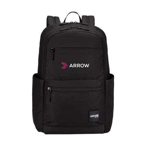 Complete, functional 15.6-inch laptop backpack from Case Logic. Made from recycled 600D polyester. The spacious, padded (1200D polyester) laptop compartment is suitable for transporting a laptop up to 15.6 inches and has a separate slip pocket for a tablet up to 10.5 inches. There is also plenty of room for books, documents and folders. A second compartment has a zip pocket. The bag has two large side pockets and two accessible zip pockets on the front. One of the pockets has an organiser and a pouch for writing materials or cables. With adjustable, comfortable shoulder straps and a quilted, fully padded back panel for comfortable carrying. Capacity approx. 26 litres.