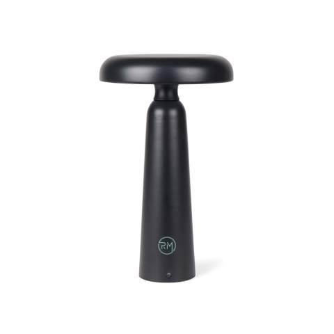 A compact lamp with a modern design that adds both character and style. Made from metal and recycled ABS. The lamp features a touch function on the top to switch between warm light, white light and warm white light. It is rechargeable via USB-C (cable included) and provides up to 8 hours of illumination. Certified by RCS (Recycled Claim Standard), RCS certification guarantees that the entire supply chain of recycled materials is certified. The total recycled content is based on the overall product weight. This product contains 7% RCS certified recycled ABS.<br /><br />PVC free: true