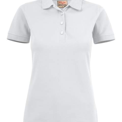 Polo piqué met stretch. 4-knoopssluiting, neklint, zijsplitjes en geribde manchettten. Oeko-Tex 100 gecertificeerd.