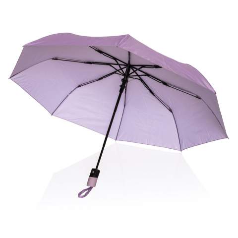 This portable 3 section auto open open mini umbrella  is the perfect size to keep in your bag or car for a weather emergency. Metal frame, fibreglass ribs with ABS handle. With AWARE™ tracer that validates the genuine use of recycled materials. This umbrella canopy has saved 4.6 litres of water and is made of 7.7 PET bottles (500ml). 2% of proceeds of each Aware™ product sold will be donated to Water.org.<br /><br />UmbrellaMechanism: Open automatically, close manually<br />IsStormproof: true