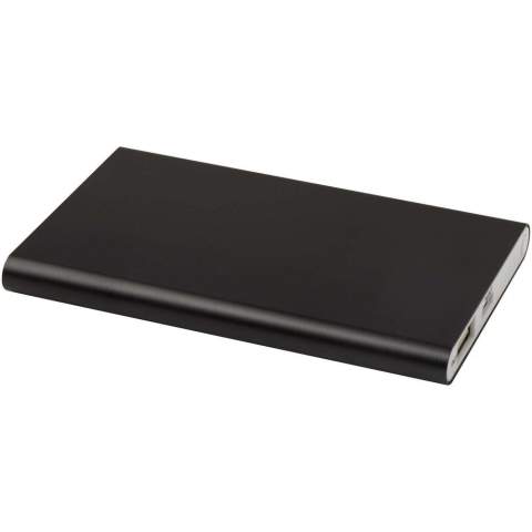 Diese schlanke und leichte Aluminium-Powerbank enthält einen Lithium-Polymer-Akku der Klasse A und hat eine Kapazität von 4000 mAh. Die LED Anzeigen leuchten während des Aufladens auf und zeigen die restliche Akkukapazität in der Powerbank an. Die Powerbank hat einen 5 V/1 A Eingang und einen 5 V/1 A Ausgang. Im Lieferumfang enthalten ist ein Ladekabel vom Typ-C auf USB-A. Metalleffektlack. Verpackt in einer weißen Geschenkbox.