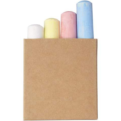 4 craies de couleurs dans un boîte carton. Marquage non disponible. Avertissement ! Ne convient pas aux enfants de moins de trois ans. Petites pièces. Risque d'étouffement.