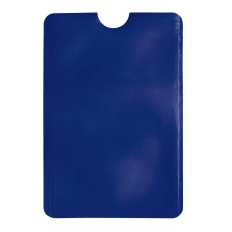Softcase kaarthouder met RFID bescherming om skimmen te voorkomen. Kaarthouder is van dun materiaal en eenvoudig in een portemonnee te gebruiken. Ideaal voor een bankpas en inclusief inkeping om de pas eenvoudig uit de houder te verwijderen.