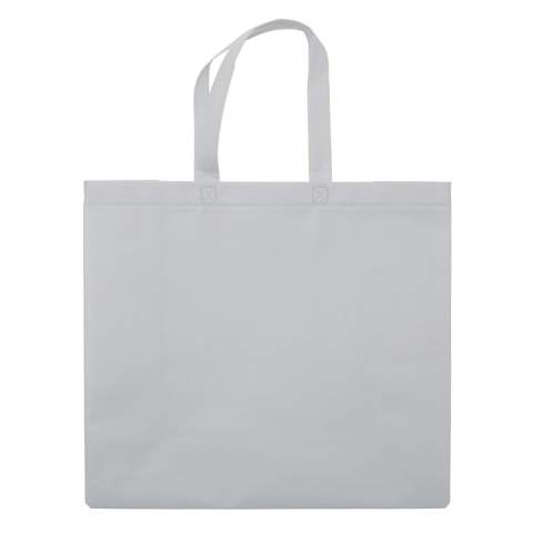 Non-woven bag in various colours. Matt laminated. The handles are made of non-woven material. Ideal for groceries or a day at the beach. Also appropriate for business conferences.