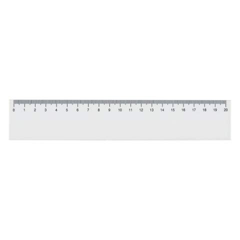 Règle en plastique blanche de 20 cm fabriquée aux Pays Bas. Marquage sur la 1ere et 2eme face en digital (quadri) ou en sérigraphie. Tous nos produits sont testés et certifiés, et répondent  aux normes sociales. 