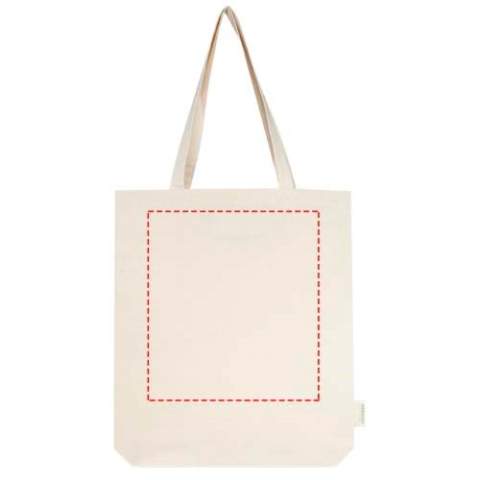 De Orissa 180 g/m² biologische draagtas biedt extra opbergruimte met de brede bodem en met de lange hengsels is hij comfortabel om mee te nemen. De tas is gemaakt van katoen uit India dat ook Oeko-Tex gecertificeerd is. Geschikt voor een gewicht tot 5 kg. Capaciteit: 11 liter.