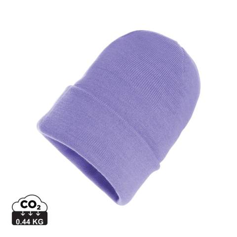 A classic fold over beanie for an effortless look and comfortable feel, suited to anyone, that will keep you warm in the cold weather. No greenwashing, but telling a true story about sustainability! This Impact collection is made with AWARE™ tracer. With AWARE™, the use of genuine sustainable fabric materials and water reduction impact claims are guaranteed, by using the AWARE disruptive physical tracer and blockchain technology. Save water and use genuine sustainable fabrics. With the focus on water, 2% of proceeds of each Impact product sold will be donated to Water.org. The beanie uses unique Polylana® yarn. Polylana® is made from a mixture of virgin and recycled materials to create an innovative fibre with characteristics similar to acrylic or wool fibre. Polylana® is a low-impact alternative to 100% acrylic fibre using less energy and water. One size fits all.