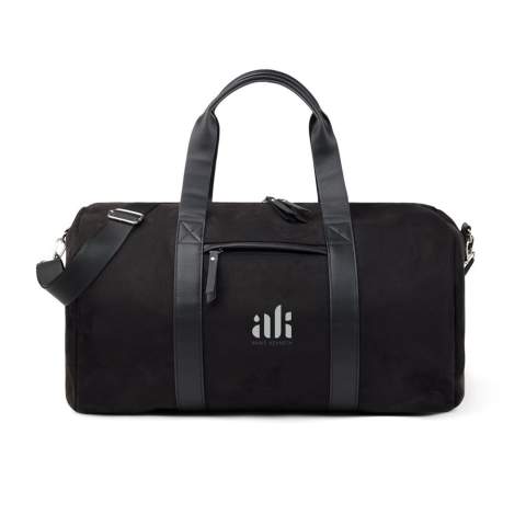 Travel in style with Marlow RCS-certified recycled polyester weekend bag. Stay organised on-the-go with this weekend bag designed for 2-3 days weekend or business trip. Features one interior pocket secured with a zipper and an exterior zipped pocket. Equipped with a detachable and adjustable shoulder strap. The Marlow series crafted from recycled faux suede with PU details and lining in recycled polyester. Finished with sleek silver hardware. Certified by RCS (Recycled Claim Standard), RSC certification guarantees that the entire supply chain of recycled materials is certified. The total recycled content is based on the overall product weight. This product contains 43% RCS certified recycled polyester and 3% RCS certified recycled polyurethane.