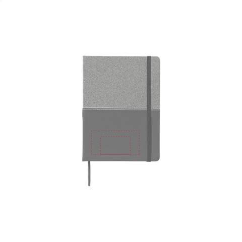 Carnet de notes de style duo en liège et en imitation cuir d'un format pratique avec environ 72 feuilles / 144 pages de papier (70 g/m²) lignées de couleur crème et fermeture par élastique.
