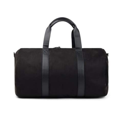 Travel in style with Marlow RCS-certified recycled polyester weekend bag. Stay organised on-the-go with this weekend bag designed for 2-3 days weekend or business trip. Features one interior pocket secured with a zipper and an exterior zipped pocket. Equipped with a detachable and adjustable shoulder strap. The Marlow series crafted from recycled faux suede with PU details and lining in recycled polyester. Finished with sleek silver hardware. Certified by RCS (Recycled Claim Standard), RSC certification guarantees that the entire supply chain of recycled materials is certified. The total recycled content is based on the overall product weight. This product contains 43% RCS certified recycled polyester and 3% RCS certified recycled polyurethane.