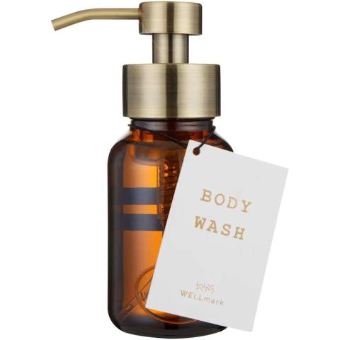 Gel douche de 200 ml parfum bambou présenté dans un flacon en verre avec pompe en laiton. Appliquez-en une petite quantité sur la peau et, avec un peu d'eau, ce gel douche se transforme en une agréable mousse.