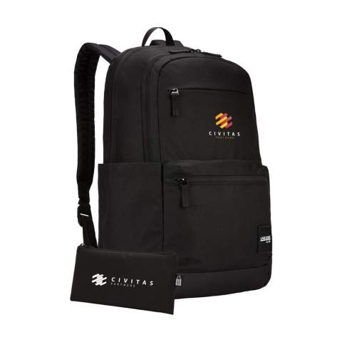 Complete, functional 15.6-inch laptop backpack from Case Logic. Made from recycled 600D polyester. The spacious, padded (1200D polyester) laptop compartment is suitable for transporting a laptop up to 15.6 inches and has a separate slip pocket for a tablet up to 10.5 inches. There is also plenty of room for books, documents and folders. A second compartment has a zip pocket. The bag has two large side pockets and two accessible zip pockets on the front. One of the pockets has an organiser and a pouch for writing materials or cables. With adjustable, comfortable shoulder straps and a quilted, fully padded back panel for comfortable carrying. Capacity approx. 26 litres.