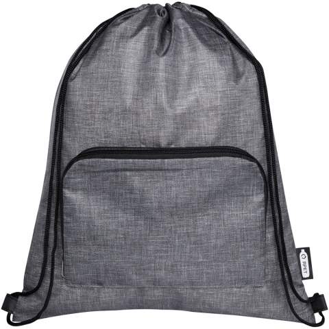 Die Ash faltbaree, recycelte Tasche mit Kordelzug verfügt über ein Hauptfach mit Kordelverschluss und eine Vordertasche mit Reißverschluss, in die sich die Tasche zum einfachen Transport und zur Aufbewahrung leicht zusammenfalten lässt. 