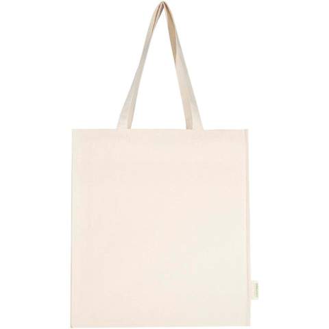 The Orissa 180 g/m² organic tote bag provides extra storage space with its side gussets and wide bottom, and with its long handles it's also comfortable to carry around. The tote bag is made of cotton from India that is also Oeko-Tex certified. Resistance up to 5 kg weight. Capacity: 14 litres.