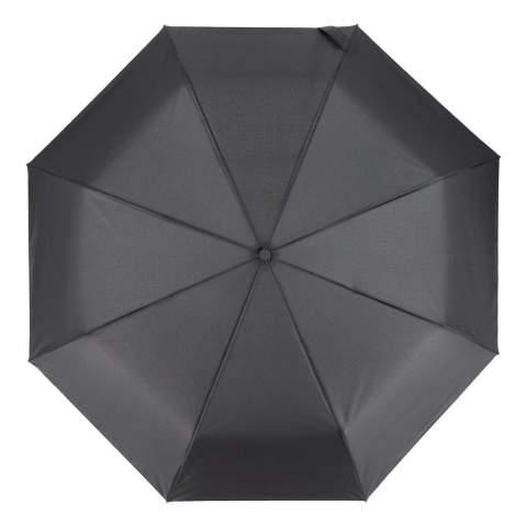 Faltbarer 21"-Regenschirm mit robustem Glasfasergestell und Pongee-Bespannung, windfest. Automatische Öffnung/Schließung, Hülle, Kordel am Griff, komfortabler ABS-Griff.
