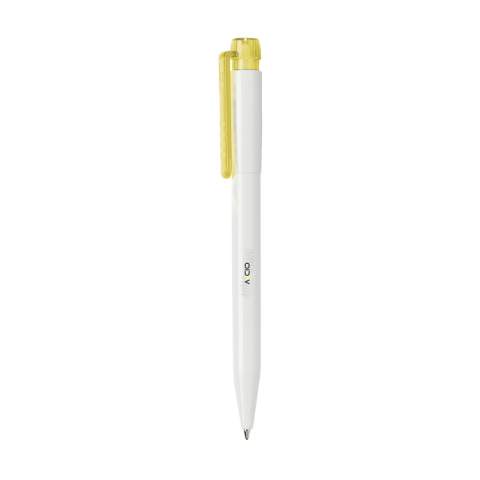 Stylo à encre bleue de la marque Stilolinea®, avec clip/bouton-poussoir colorés translucides. Fabriqué en Italie.