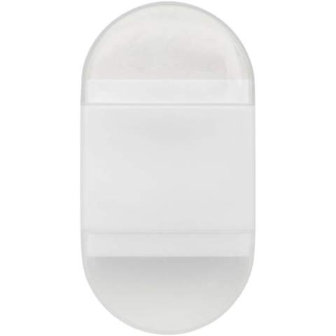 Bleistiftspitzer mit Radiergummi mit durchsichtigen Kappen auf beiden Seiten. Größe 6,2 x 3,3 x 1,6 cm.