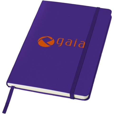 This exclusive design classic hard cover notebook (A5 size reference) with elastic closure and 80 sheets (80gsm) of lined paper is ideal for writing and sharing notes. Features an expandable pocket at the back to keep small notes. Incl. Journalbooks gift box sleeve.