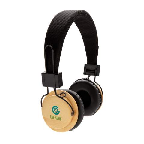 ECO bamboo wireless headphone made out of carefully sourced sustainable materials. The earpads are made out of bamboo and the headband is made out of polyester. The foldable headphone uses BT 5.0 for smooth connection up to 10 metres. With 200 mah battery that allows a play time of up to 4 hours on a single charge and re-charging is done in 2 hours. Including mic to pick up and answer calls.<br /><br />HasBluetooth: True