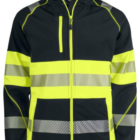 • softshell met goede ademende eigenschappen<br />• waterdichte ritssluitingen<br />• voering<br />• zijzakken met ritssluiting<br />• kinbescherming<br />• interne stormflap<br />• gesegmenteerde banden met stretch<br />• lus voor badgehouder