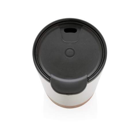 Double wall coffee cup with plastic inside and unique cork detail. Keeps your drinks hot for up to 3h and cold up to 6h. Content: 300ml.<br /><br />HoursHot: 3<br />HoursCold: 6