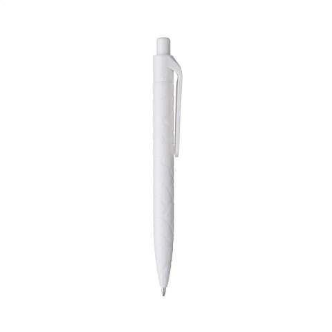 WoW! Blauschreibender Kugelschreiber mit Druckknopf. Hergestellt aus 55 % PP Kunststoff und 45 % Naturstein. Der Stift hat ein schönes Relief, welches Natursteinen ähnelt.
