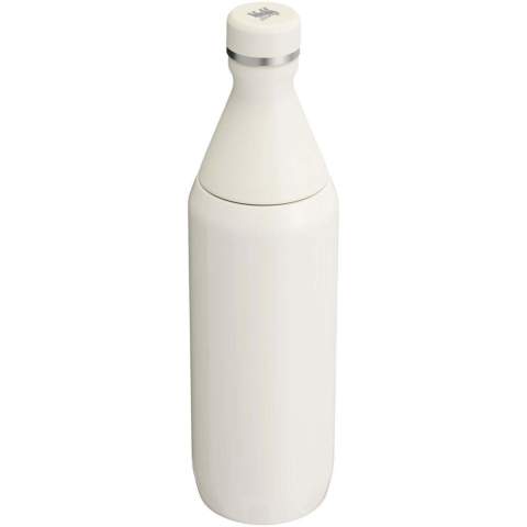 The Stanley 600 ml All Day Slim water bottle is designed for all-day hydration, combining convenience and performance. Made from 90% recycled stainless steel, it features a two-piece opening—one for easy sipping and the other for adding ice and hassle-free cleaning. The neck is crafted from single-wall stainless steel with a plastic threaded collar and a secure compressed seal to prevent leaks. The body has double-wall vacuum insulation, ensuring your drinks stay at the perfect temperature for hours. Durable and thoughtfully designed, it's the ideal bottle for staying refreshed wherever your day takes you.