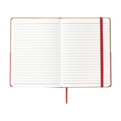 Duo-Stil Notizbuch aus Kork und Lederimitat in handlicher und praktischer Ausführung mit ca. 72 Blatt/144 Seiten cremefarbenem, liniertem Papier (70 g/m²) und elastischem Verschluss.