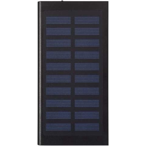 The Stellar Solar Power Bank includes an 8000mAh A-Grade lithium polymer battery and has a single crystal 1.5W solar panel. It includes a LED flashlight which can be turned on/off by double pressing on the power button. The power bank allows you to charge two items simultaneously with an input of 5V/1.5A and a max output of 5V/2.1A (output 1: 5V/2.1A and output 2: 5V/1A). The 4 LED indicators show the remaining battery capacity in the power bank. The power bank can be charged by the sun or the included USB to Micro USB charging cable. Supplied in a white Avenue gift box. .