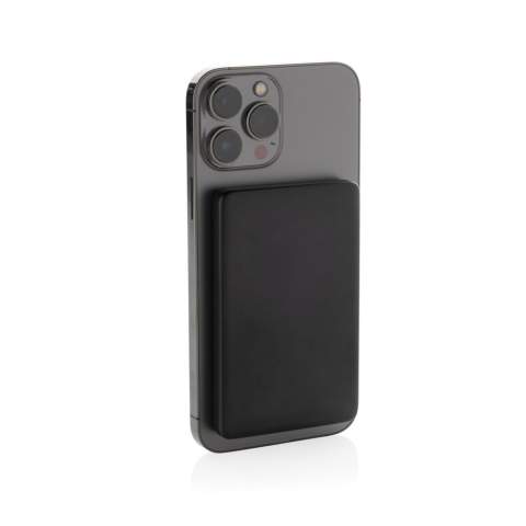 5.000 mAh ultra thin powerbank with 5W magnetic wireless charger where the case is made out of RCS certified recycled aluminum and recycled ABS plastic. RCS (Recycled Claim Standard) is a standard to verify the recycled content of a product throughout the whole supply chain. Total recycled content: 23 % based on total item weight. The powerbank contains a long lasting grade A 5.000 mAh lithium polymer battery. The power indicators will indicate the remaining energy level so you always know when to re-charge.; Type-C Input 5V/2.4A; USB C output:5V/2A.4A Item and accessories PVC free. Including RCS certified recycled TPE charging cable. Packed in FSC® mix packaging.<br /><br />WirelessCharging: true<br />PowerbankCapacity: 5000<br />PVC free: true