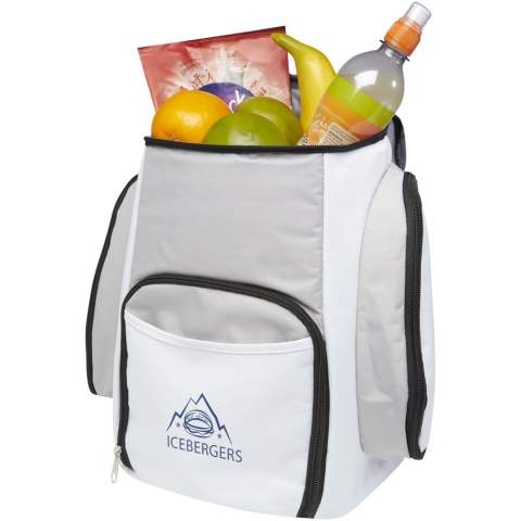 This cooler backpack with an exclusive colourful design and PEVA lining features a well-insulated main compartment with 20 litres holding capacity. It also has a front pocket and 2 additional side pockets which provides plenty of space to hold dry items/accessories. The straps are padded and adjustable for maximum comfort.