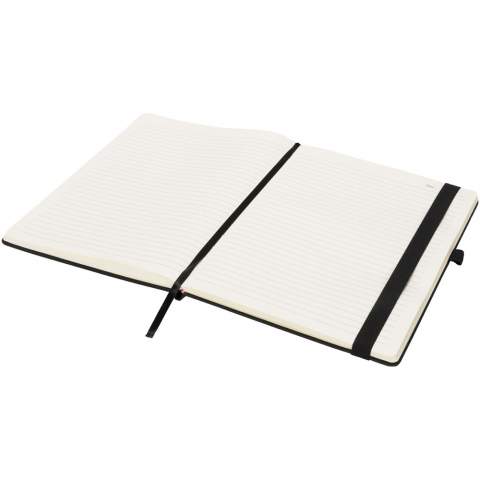 The Rivista Notebook range has a stylish modern design with a high quality, tactile cover, ideal for adding your company logo and details. It’s available in a selection of contemporary colours. Features include an elastic closure, ribbon page marker, pen loop and storage pocket to the inside back cover. Includes 128 sheets (70g/m2) cream lined paper.