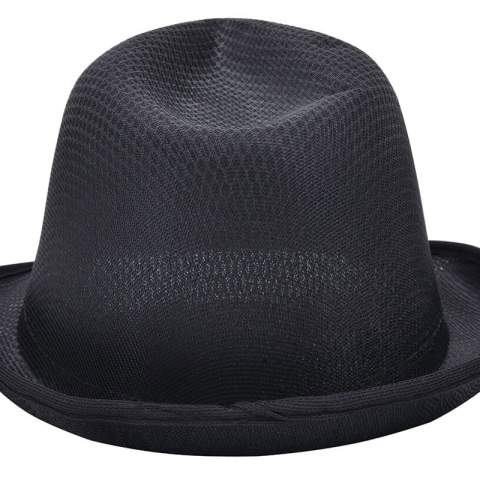 Der Promo Mafia Hut ist ein tolles und vor allem preiswertes Werbegeschenk, vor allem bei großen Einkaufsmengen. Ideal passt der Hut bei einer Kopfgröße von circa 58 cm. Passend zum Hut gibt es ein schickes, farbiges Hutband (Artikel 2071), was nach Ihren Wünschen bedruckt werden kann. Alternativ kann auch der Hut selbst mit einem Transferdruck veredelt werden. Das modische Produkt aus Polyester ist ein tolles Kundengeschenk, denn es fällt auf und hat Stil. So einen schicken Hut hat nicht jeder! 