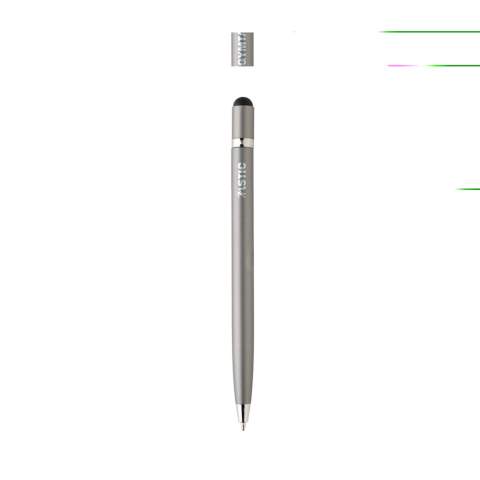 Stylo en métal au design intemporel. Encre bleue Dokumental® de fabrication allemande pour +/- 1200m d’écriture et bille en carbure de tungstene assurant une écriture régulière.