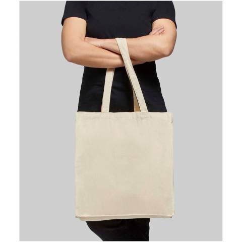 The Odessa tote bag is designed for comfortable carrying with its 30 cm long shoulder handles and large main gusset compartment. Whether it is to carry around heavy books or groceries, this bag is designed to cover all needs. The 220 g/m² cotton ensures durability and reliability, giving the bag a resistance of up to 10 kg weight. Made in India and OEKO-Tex certified.