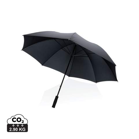 No greenwashing, but telling a true story about sustainability! This Impact umbrella is made with 190T RPET pongee with AWARE™ tracer. With AWARE™, the use of genuine recycled fabric materials and water reduction impact claims are guaranteed, by using the AWARE disruptive physical tracer and blockchain technology. Save water and use genuine recycled fabrics. With the focus on water 2% of proceeds of each Impact product sold will be donated to Water.org. The strongest rainstorm is no match for this 30 inch manual umbrella. It features a comfortable EVA grip handle and fibreglass frame and ribs for strength. Stormproof. This umbrella canopy is made of 11,8 PET bottles (500ml). Water savings are based on figures when compared to conventional fiber. This calculated indication is based on reliable LCA data as published by Textile Exchange in their Material Snapshots 2016.<br /><br />UmbrellaMechanism: Manual open/close<br />IsStormproof: true