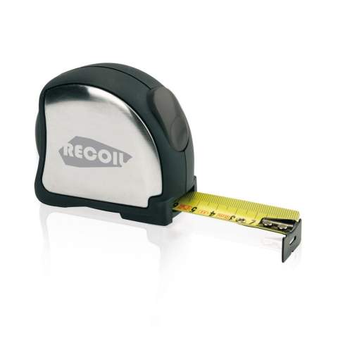 Mètre acier inoxydable 5m/25mm avec boîtier en acier inoxydable et caoutchouc, avec clip ceinture.<br /><br />TapeLengthMeters: 5.00
