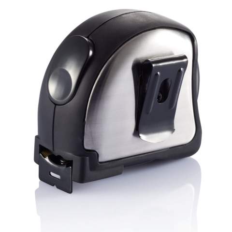 Mètre acier inoxydable 5m/25mm avec boîtier en acier inoxydable et caoutchouc, avec clip ceinture.<br /><br />TapeLengthMeters: 5.00