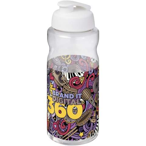 Single-wall sport bottle with ergonomic design made from recyclable PET material. Features a spill-proof lid with flip top. Volume capacity is 1 litre. Made in the UK. Packed in a recycled PE plastic bag. BPA-free. 