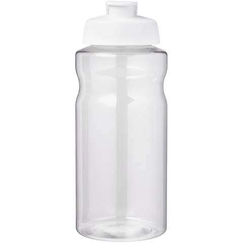 Single-wall sport bottle with ergonomic design made from recyclable PET material. Features a spill-proof lid with flip top. Volume capacity is 1 litre. Made in the UK. Packed in a recycled PE plastic bag. BPA-free. 